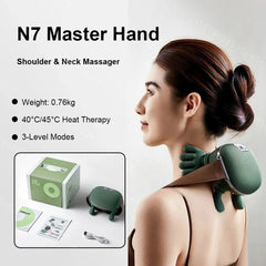 Neck Shoulder Massager Deep Tissue Shiatsu Back Cervical Massage Machine Bionic Heated Fatigue Relief Relax Muscle 3-Level 