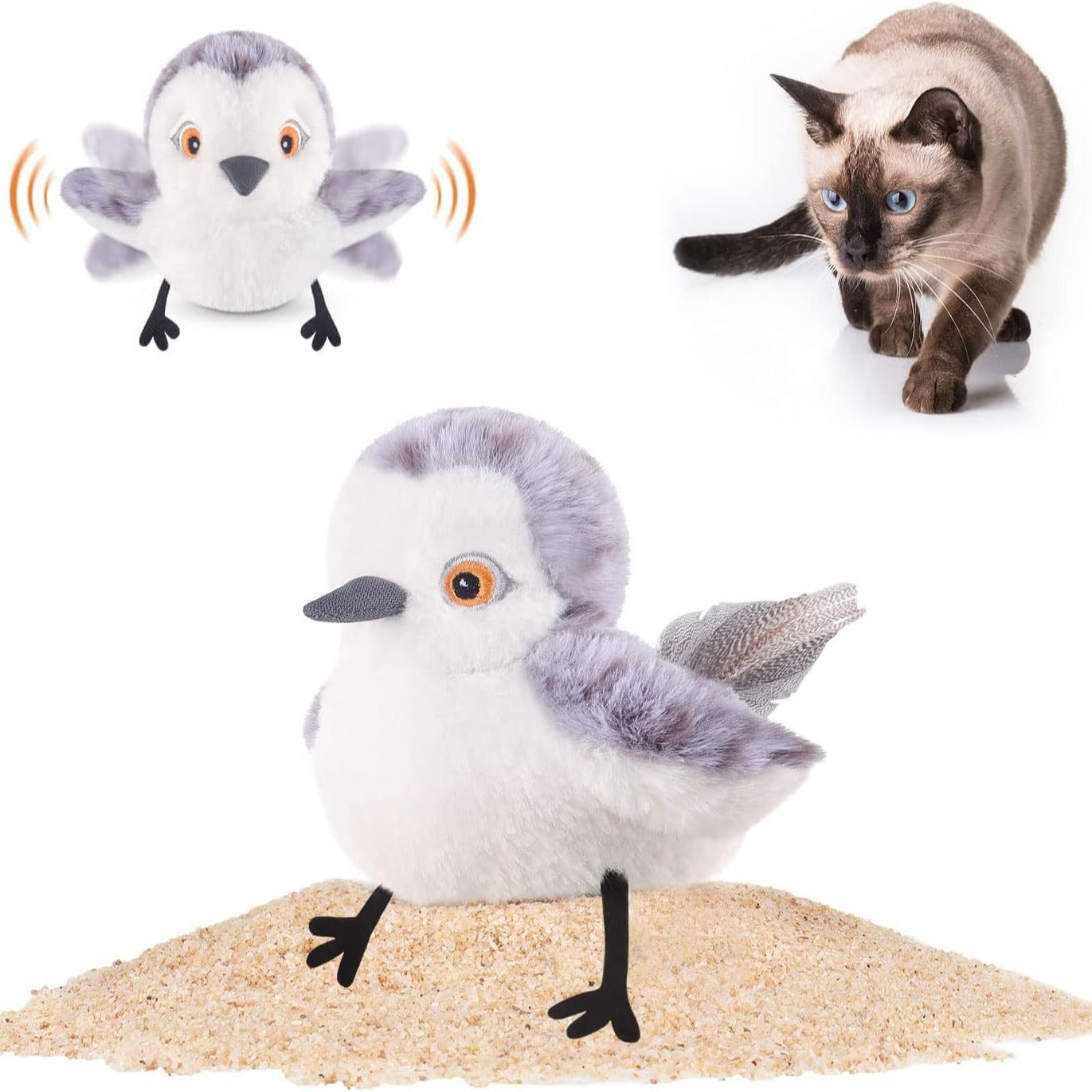 Interactive Cat Plush Toys For Indoor Cats Automatic Flapping Bird Cat Toy