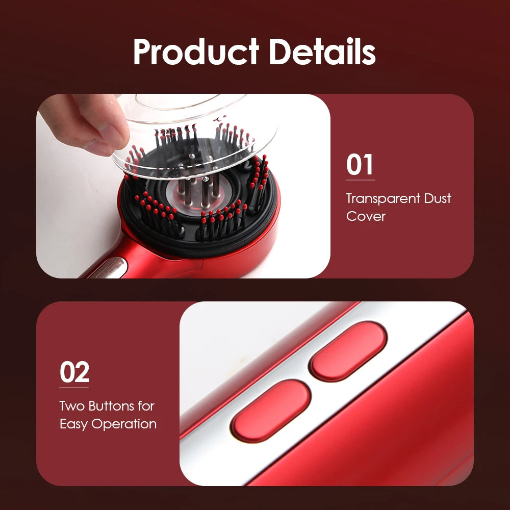 Electric Head Massager Hair Growth Comb Scalp Relax Massager 630nm Red Light Oil Applicator Anti-Hair Loss Hair Care Hairbrush