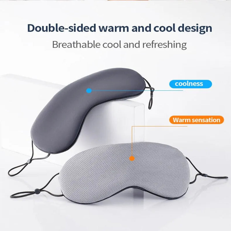 Sleeping Eye Mask Korean Style Ice Silk Warm And Cool Dual Use Adjustable Travel Sleep Shade Man Eyepatch Health Beauty Cute