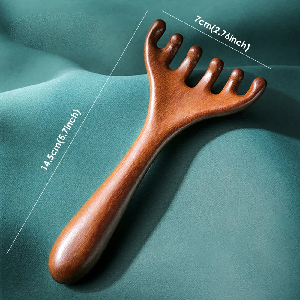 Handheld Scalp Massager Six-Claw Head Meridian Massage Comb Anti-static Gua Sha Tool Scratcher Spa Promote Blood Circulation