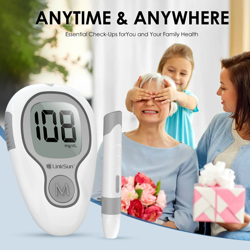 LinkSun Blood Glucose Meter G-425-3 Glucosemeter Kit No Code For Diabetes Tester 10/50/100pcs Strips Medical Blood Sugar Monitor