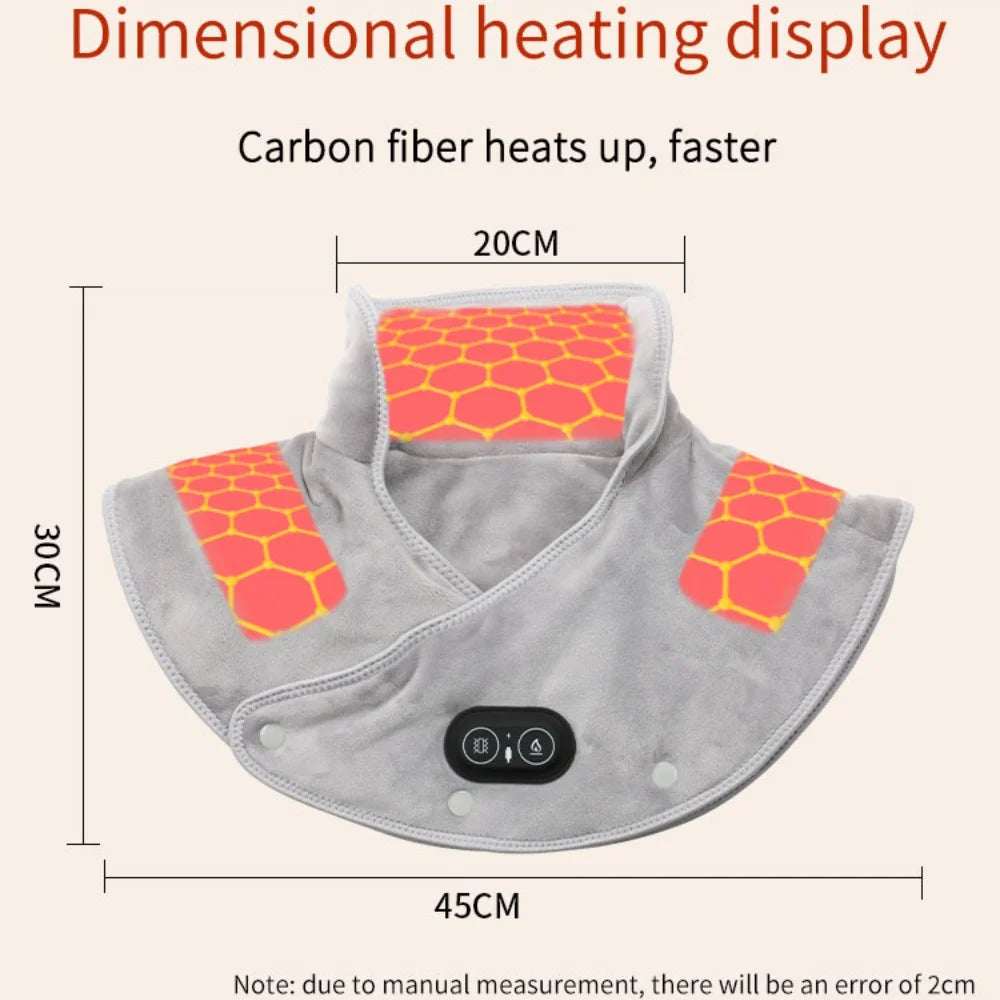 Electric Shoulder Neck Heating Pad Massage Hot Compress Cervical Tool Three Gear Adjustable for Shoulder Neck Back Heated Warmer