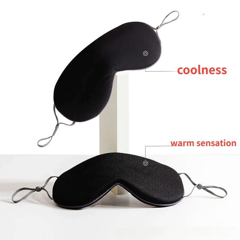 Sleeping Eye Mask Korean Style Ice Silk Warm And Cool Dual Use Adjustable Travel Sleep Shade Man Eyepatch Health Beauty Cute