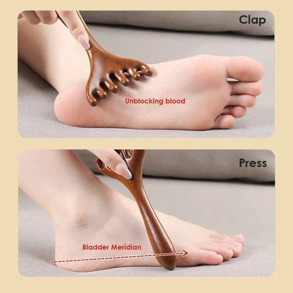 Handheld Scalp Massager Six-Claw Head Meridian Massage Comb Anti-static Gua Sha Tool Scratcher Spa Promote Blood Circulation