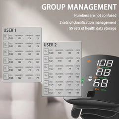 Rechargeable Smart Touch LCD Screen Voice Wrist Blood Pressure Monitor Digital  Automatic Tonometer Heart Rate Sphygmomanometer