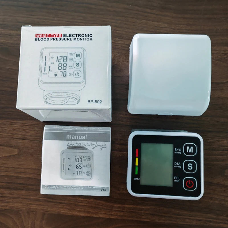 Digitlal Tensiometro Health Medical BP Sphygmomanometer Wrist cuff Digital Blood Pressure Monitor Heart Beat Rate Pulse Meter