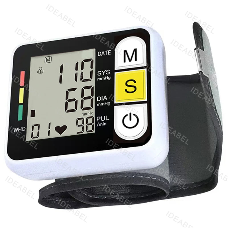 Digitlal Tensiometro Health Medical BP Sphygmomanometer Wrist cuff Digital Blood Pressure Monitor Heart Beat Rate Pulse Meter