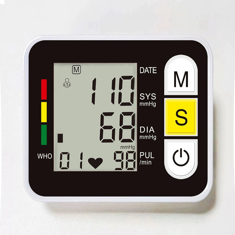 Digitlal Tensiometro Health Medical BP Sphygmomanometer Wrist cuff Digital Blood Pressure Monitor Heart Beat Rate Pulse Meter