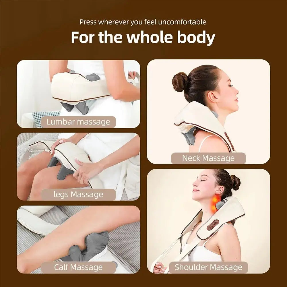 Manual Wooden Massage Roller Hand Push Handheld Body Massage Tool Full-Body Household Trigger Point Massager Face Shoulder Neck