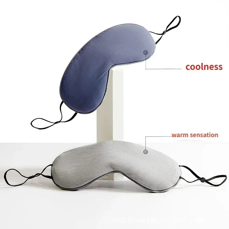 Sleeping Eye Mask Korean Style Ice Silk Warm And Cool Dual Use Adjustable Travel Sleep Shade Man Eyepatch Health Beauty Cute