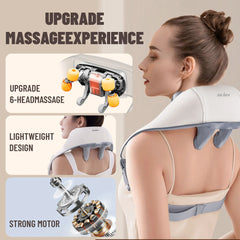 Sejoy Rechargable Neck Massager with Heat Air Compression Wireless Circulation Massage Electric Shiatsu Neck Shoulder Massager