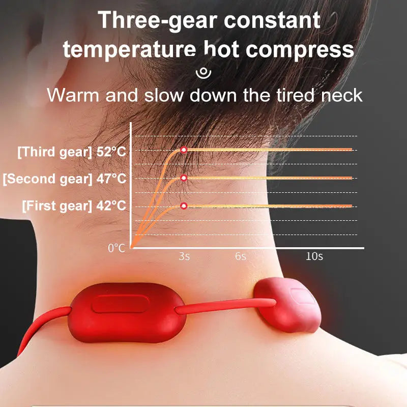 Mini Smart Hanging Neck Shoulder Cervical Spine Massager Mini Portable Hot Compress Neck Artifact Dredging Neck Protector