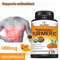 Organic Turmeric with Black Pepper Extract Supports Joint Health, Antioxidant Benefits, and Promotes Nutrient Absorption