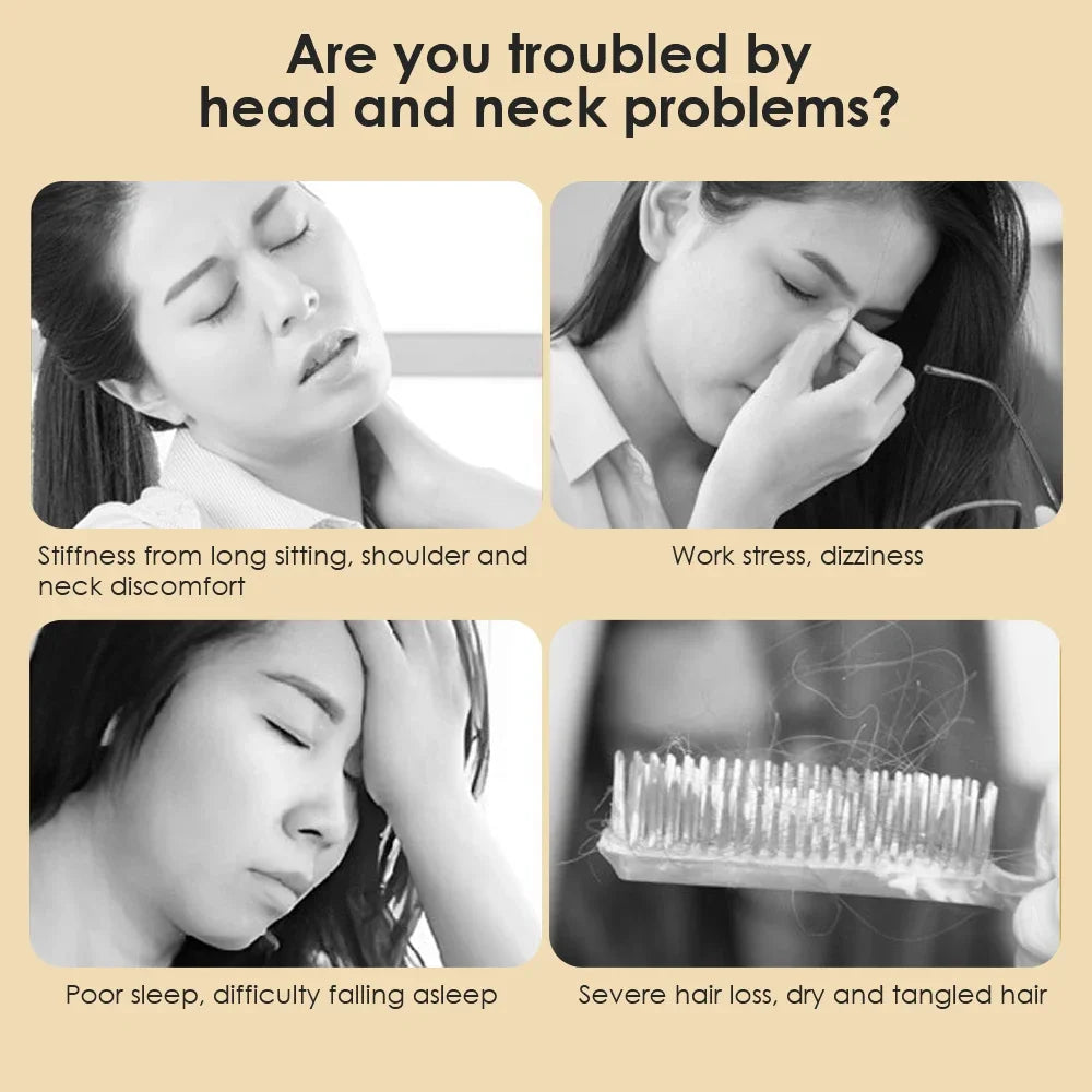 Handheld Scalp Massager Six-Claw Head Meridian Massage Comb Anti-static Gua Sha Tool Scratcher Spa Promote Blood Circulation