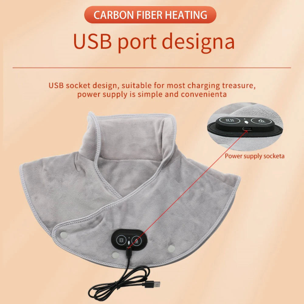 Electric Shoulder Neck Heating Pad Massage Hot Compress Cervical Tool Three Gear Adjustable for Shoulder Neck Back Heated Warmer
