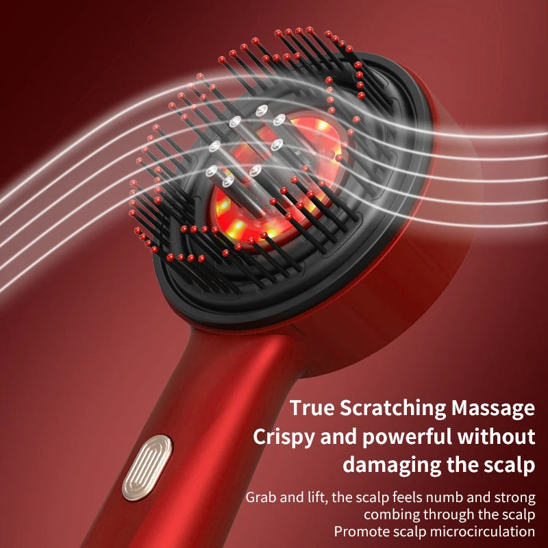 Electric Head Massager Hair Growth Comb Scalp Relax Massager 630nm Red Light Oil Applicator Anti-Hair Loss Hair Care Hairbrush