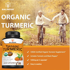 Organic Turmeric with Black Pepper Extract Supports Joint Health, Antioxidant Benefits, and Promotes Nutrient Absorption