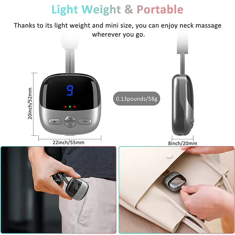 Mini Smart Hanging Neck Shoulder Cervical Spine Massager Mini Portable Hot Compress Neck Artifact Dredging Neck Protector
