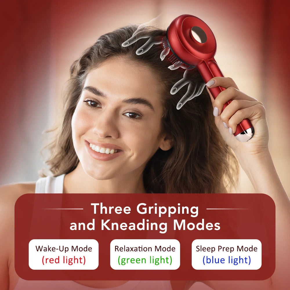 Electric Head Massager Hair Growth Comb Scalp Relax Massager 630nm Red Light Oil Applicator Anti-Hair Loss Hair Care Hairbrush