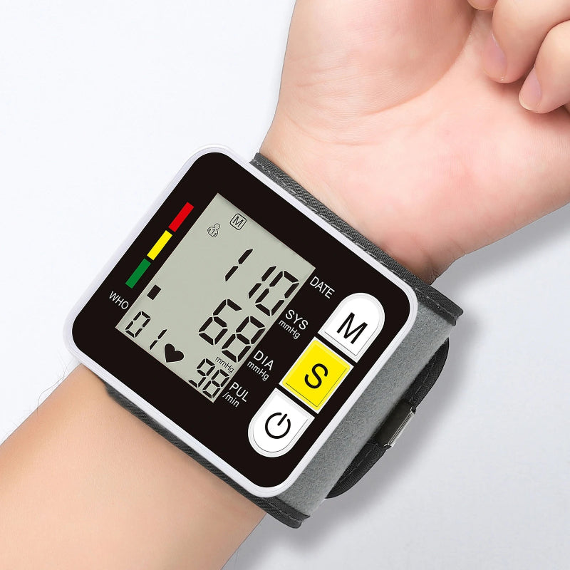 Digitlal Tensiometro Health Medical BP Sphygmomanometer Wrist cuff Digital Blood Pressure Monitor Heart Beat Rate Pulse Meter
