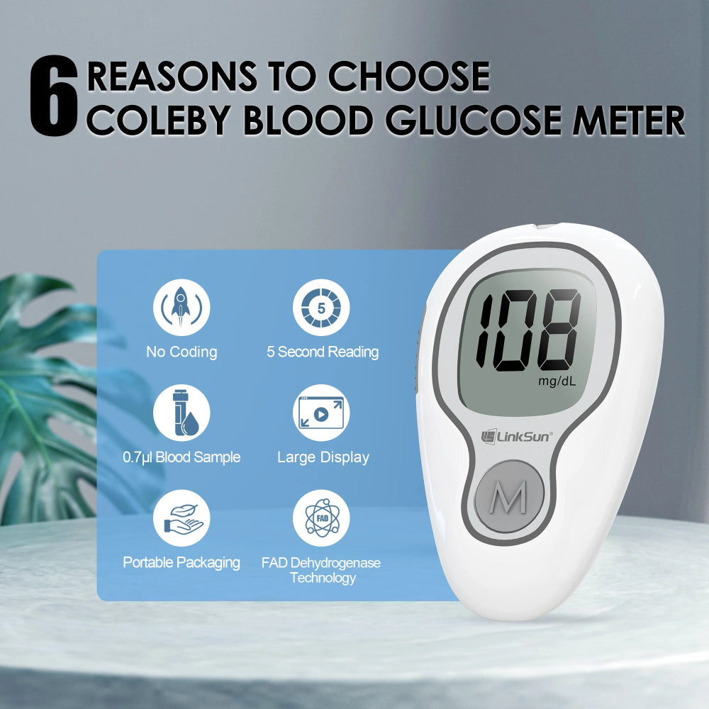 LinkSun Blood Glucose Meter G-425-3 Glucosemeter Kit No Code For Diabetes Tester 10/50/100pcs Strips Medical Blood Sugar Monitor