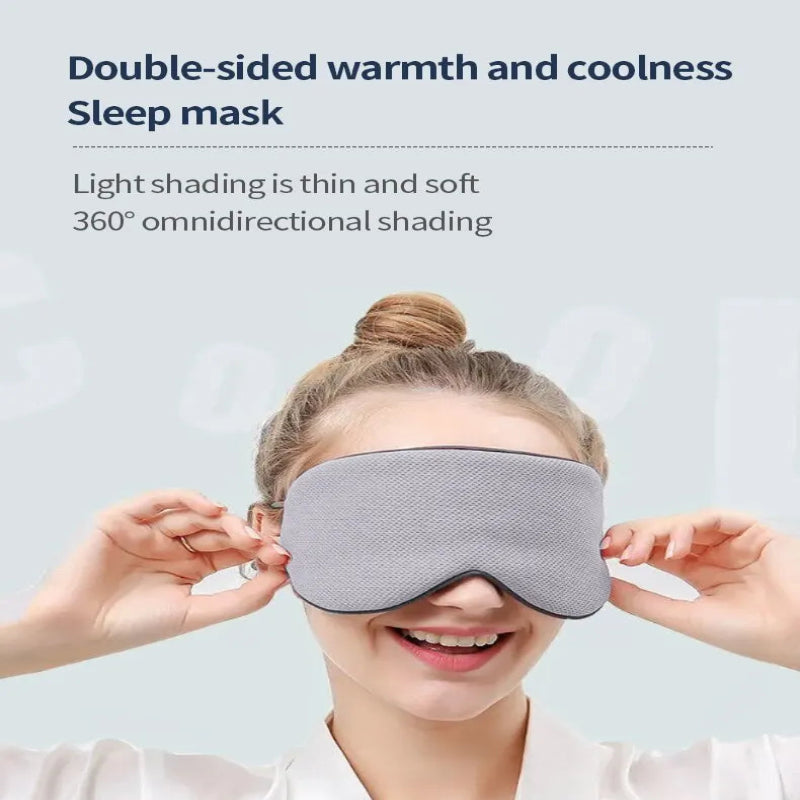 Sleeping Eye Mask Korean Style Ice Silk Warm And Cool Dual Use Adjustable Travel Sleep Shade Man Eyepatch Health Beauty Cute