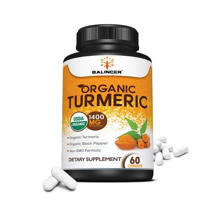 Organic Turmeric with Black Pepper Extract Supports Joint Health, Antioxidant Benefits, and Promotes Nutrient Absorption
