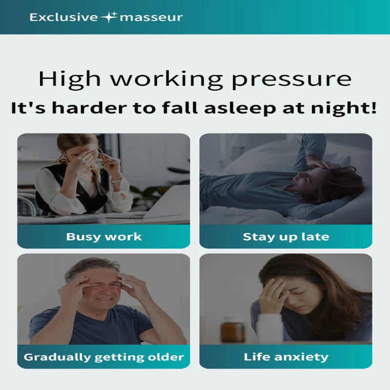 Jinkairui Sleep Aid Head Massager Airbag Wrapping Cap Scalp Massage Instrument with Air Compression Relaxation Rechargeable Use