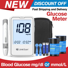 G-425-2 Linksun Blood Glucose Meter 50/100pcs Test Strips Medical Diabetes Testing Device Blood Sugar Digital Glucometer Monitor