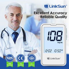 G-425-2 LinkSun Blood Glucose Meter Glucometer Blood Sugar Test Strips Lancets 5s Get Results Fast Testing Kit Diabetes Machine