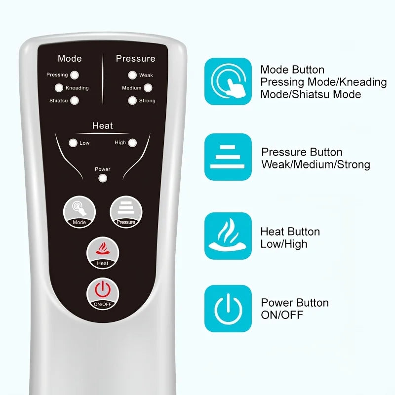 Sejoy Rechargable Neck Massager with Heat Air Compression Wireless Circulation Massage Electric Shiatsu Neck Shoulder Massager