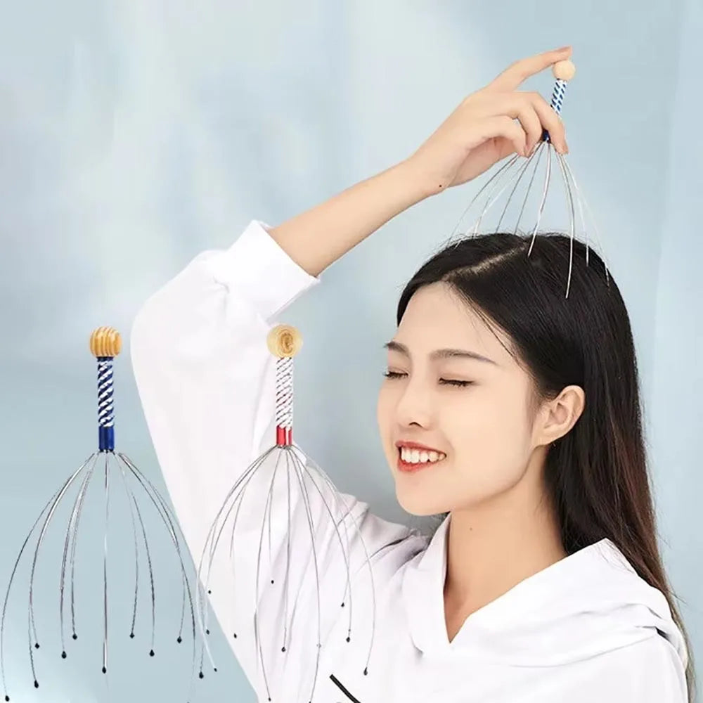 1Pc/2Pcs Handheld Head Massager Stainless Steel Engraved Head Massager Massage Claw Scalp Scratcher Itch Reliever Soul extractor