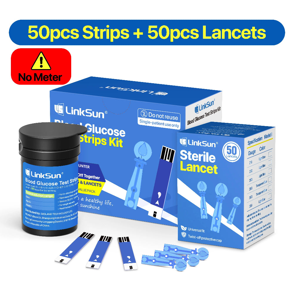 G-425-2 Linksun Blood Glucose Meter 50/100pcs Test Strips Medical Diabetes Testing Device Blood Sugar Digital Glucometer Monitor