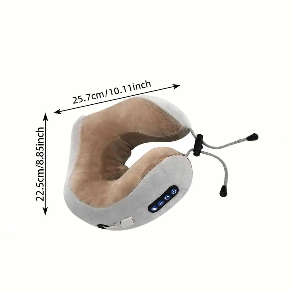 Portable U-Shape Neck Massager Pillow with Heat & Vibration USB Rechargeable Kneading for Neck Shoulder Muscle Relaxation