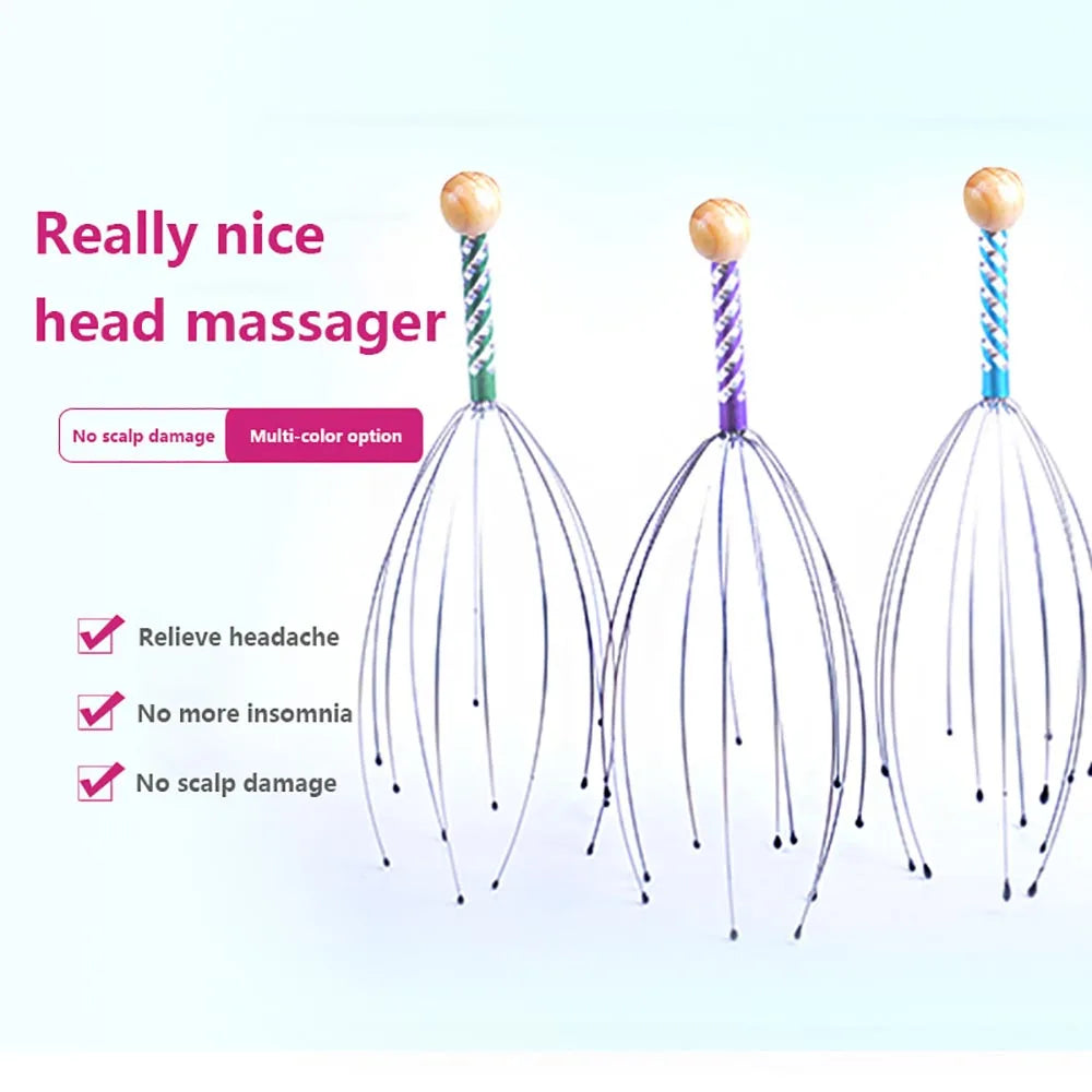 1Pc/2Pcs Handheld Head Massager Stainless Steel Engraved Head Massager Massage Claw Scalp Scratcher Itch Reliever Soul extractor