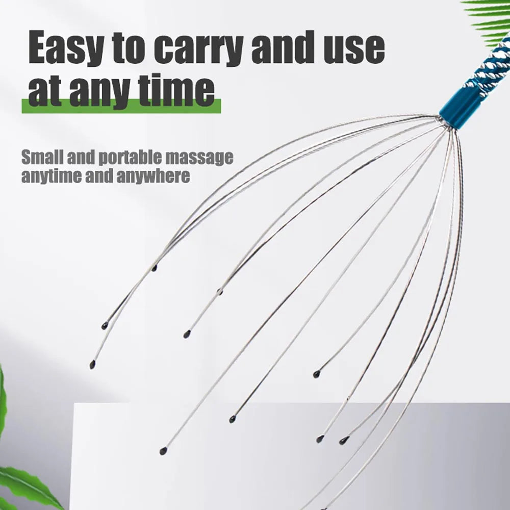 1Pc/2Pcs Handheld Head Massager Stainless Steel Engraved Head Massager Massage Claw Scalp Scratcher Itch Reliever Soul extractor