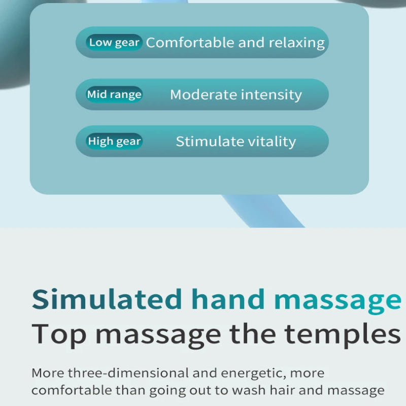 Jinkairui Sleep Aid Head Massager Airbag Wrapping Cap Scalp Massage Instrument with Air Compression Relaxation Rechargeable Use