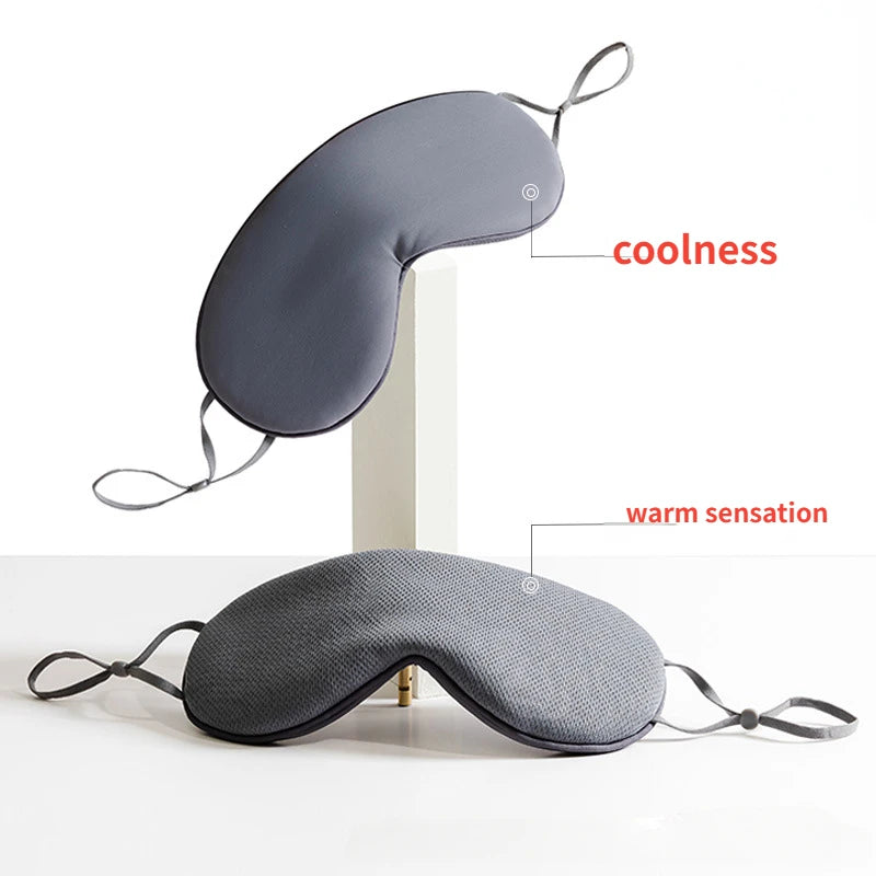 Sleeping Eye Mask Korean Style Ice Silk Warm And Cool Dual Use Adjustable Travel Sleep Shade Man Eyepatch Health Beauty Cute