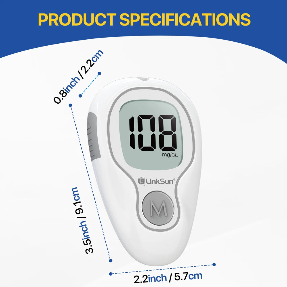 LinkSun Blood Glucose Meter G-425-3 Glucosemeter Kit No Code For Diabetes Tester 10/50/100pcs Strips Medical Blood Sugar Monitor