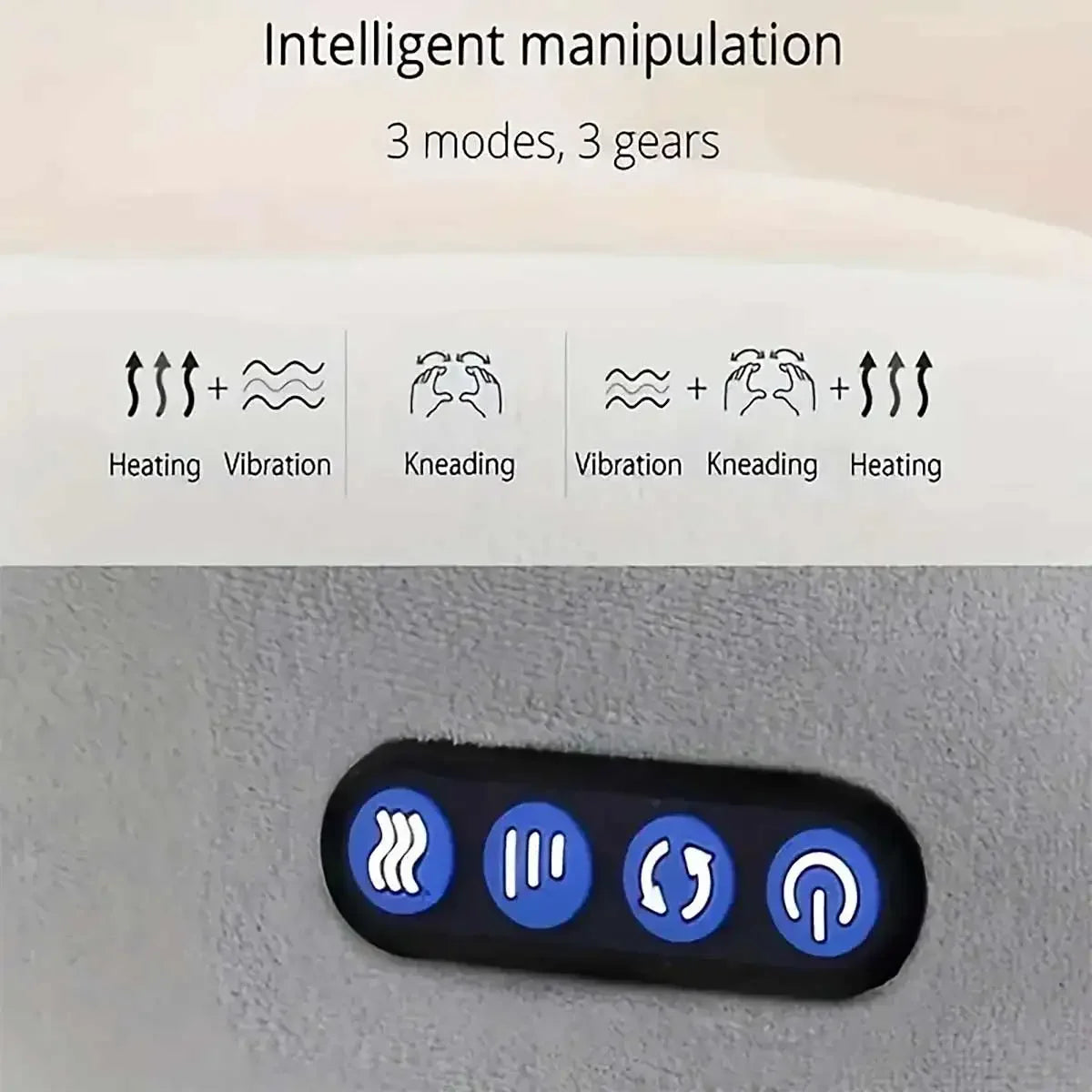 Portable U-Shape Neck Massager Pillow with Heat & Vibration USB Rechargeable Kneading for Neck Shoulder Muscle Relaxation