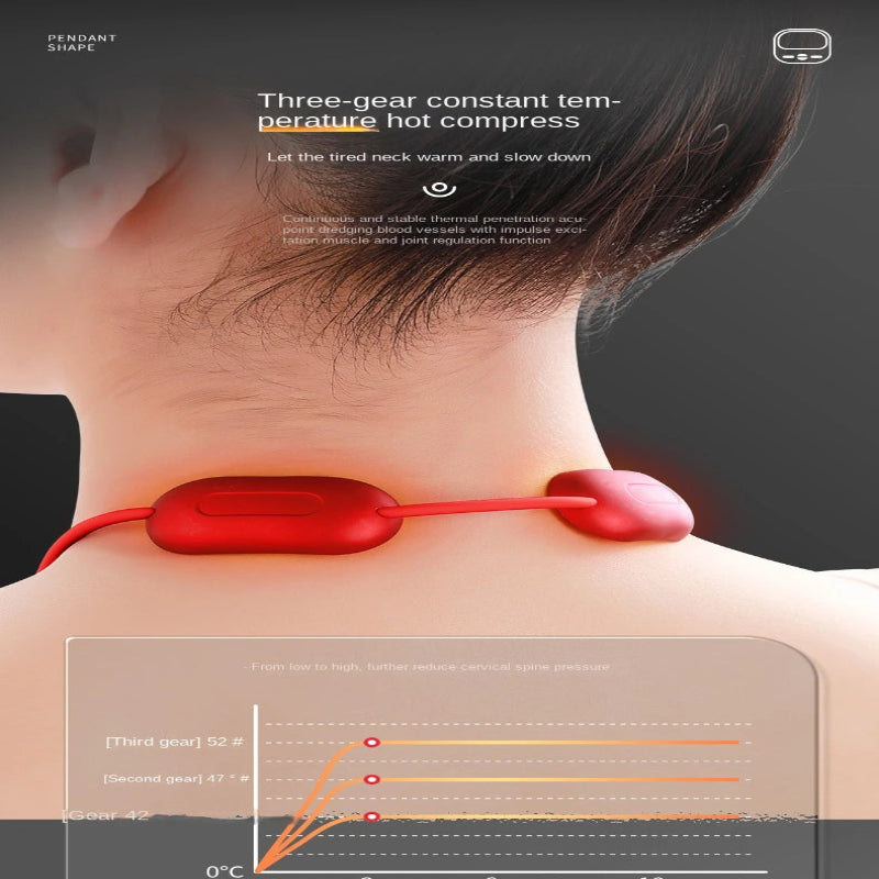 Mini Smart Hanging Neck Shoulder Cervical Spine Massager Mini Portable Hot Compress Neck Artifact Dredging Neck Protector
