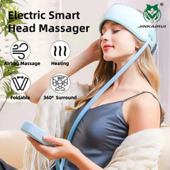 Jinkairui Sleep Aid Head Massager Airbag Wrapping Cap Scalp Massage Instrument with Air Compression Relaxation Rechargeable Use