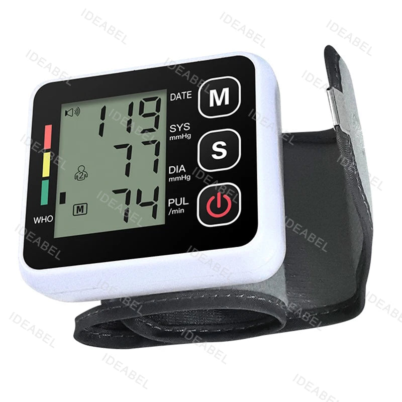 Digitlal Tensiometro Health Medical BP Sphygmomanometer Wrist cuff Digital Blood Pressure Monitor Heart Beat Rate Pulse Meter