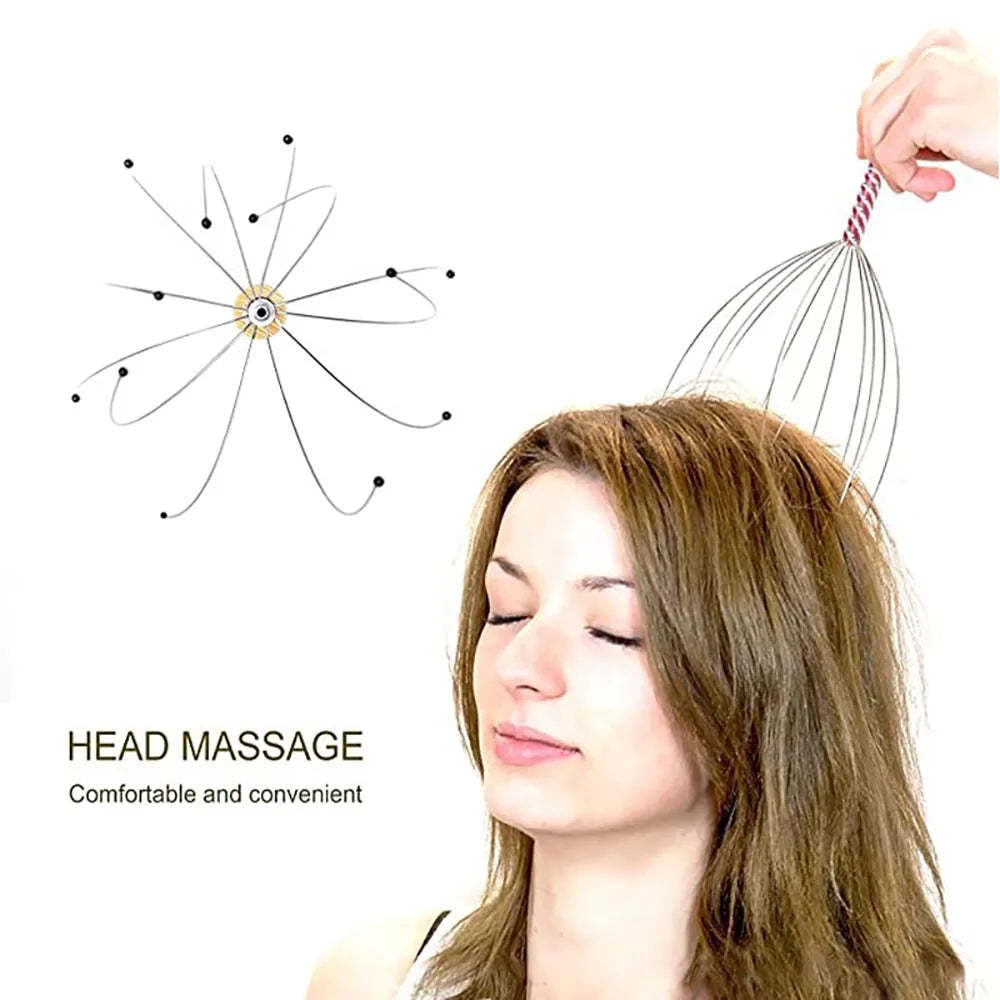 1Pc/2Pcs Handheld Head Massager Stainless Steel Engraved Head Massager Massage Claw Scalp Scratcher Itch Reliever Soul extractor