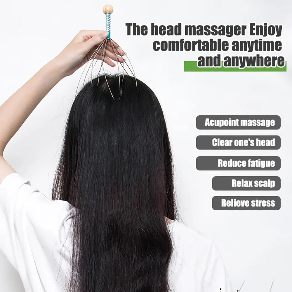 1Pc/2Pcs Handheld Head Massager Stainless Steel Engraved Head Massager Massage Claw Scalp Scratcher Itch Reliever Soul extractor