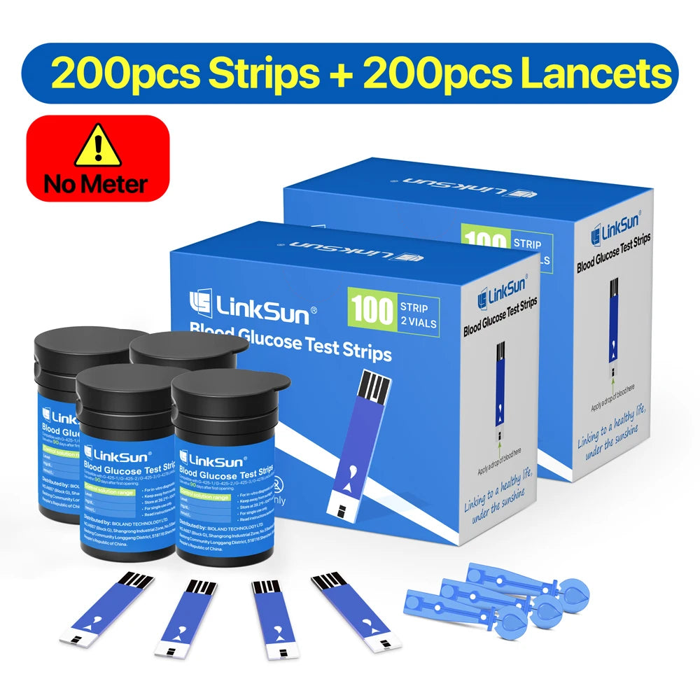 G-425-2 LinkSun Blood Glucose Meter Glucometer Blood Sugar Test Strips Lancets 5s Get Results Fast Testing Kit Diabetes Machine