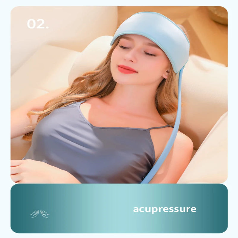 Jinkairui Sleep Aid Head Massager Airbag Wrapping Cap Scalp Massage Instrument with Air Compression Relaxation Rechargeable Use