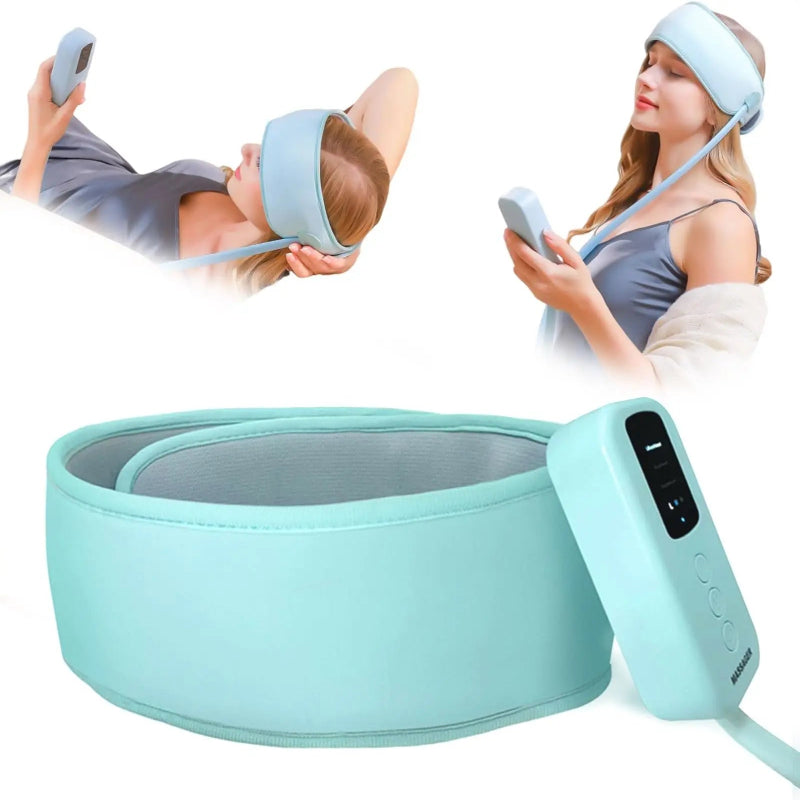 Jinkairui Sleep Aid Head Massager Airbag Wrapping Cap Scalp Massage Instrument with Air Compression Relaxation Rechargeable Use