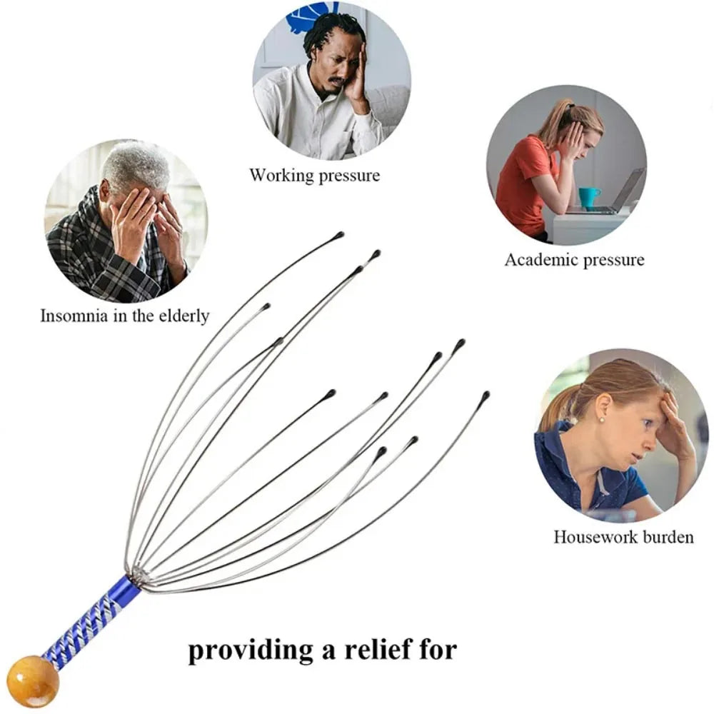 1Pc/2Pcs Handheld Head Massager Stainless Steel Engraved Head Massager Massage Claw Scalp Scratcher Itch Reliever Soul extractor